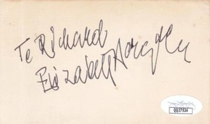 ELISABETH BERGNER Signed To 3x5 Index Card Actress/Escape Me Never JSA QQ27524