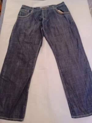 Artful Dodger Jeans Mens 38x32 Blue Embroidered Pockets Y2K Grunge Skate - Image 1 of 4