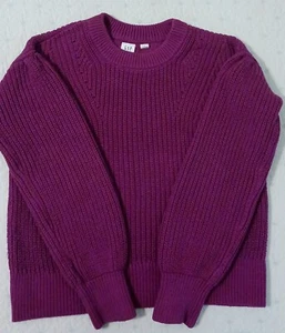 GAP GAPKIDS GIRLS Plum/purple KNIT SWEATER XL 12 - Picture 1 of 7