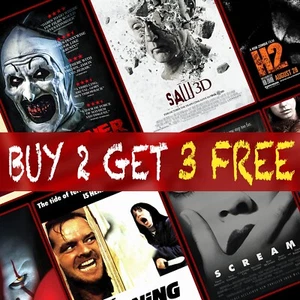 Scary Horror Movie Posters, A4, A3 270gsm, Prints Poster Art, film - Picture 1 of 120