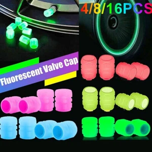 4x Tire Valve Caps Luminous Car Vehicle Wheel Prank Valve Cap Glow Dust Cover - Picture 1 of 17