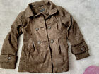 Womens Sz 8 M&S Wool Tweed Doublebreasted Peacoat Jacket Coat Limited Collection