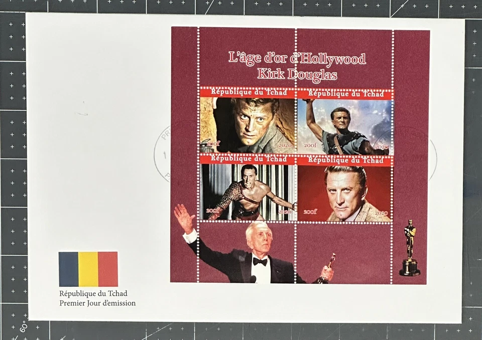 Chad 2020 Large FDC  People Stamps Kirk Douglas Hollywood Actors Celebrities 4v - Image 1 of 1