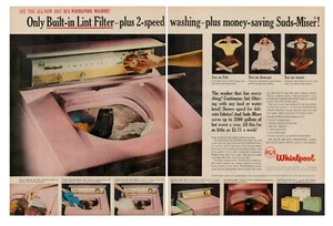 1957 Home Appliance Washing Machine Whirlpool 50s Vintage Print Ad Dryer Mid Cen - Picture 1 of 9