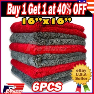 Microfiber Cleaning Cloth Towel No-Scratch Rag Polishing Detailing Car Wash RED - Picture 1 of 8
