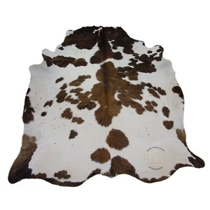 TRICOLOR COWHIDE RUG - Sizes: 7x6 Ft, 6x5.5 Ft - Western Hide Floor Rug - Picture 1 of 8