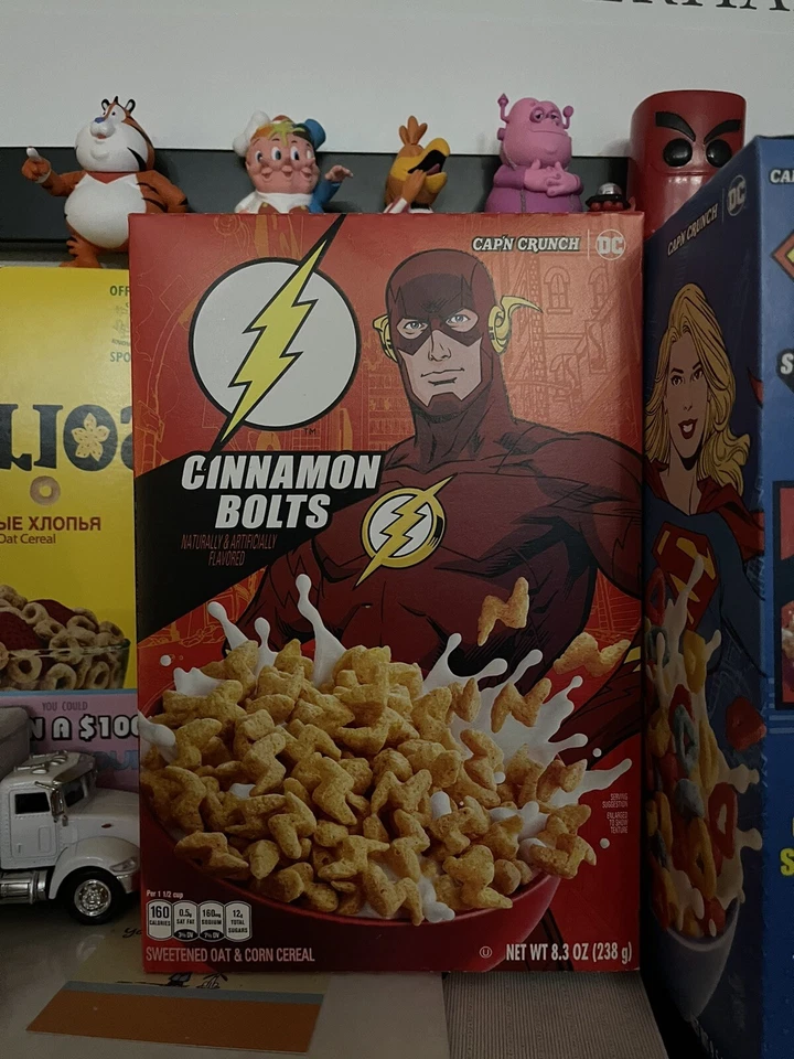 Cap’n Crunch Cinnamon Bolts DC Barry Allen/Flash Cereal 8.3 OZ Sample Box New - Image 1 of 1