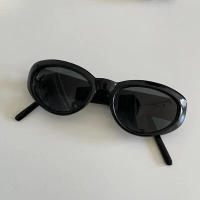 Authentic New Vintage women's 90s black oval sunglasses - Image 1 of 2