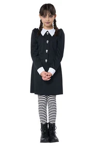 Dreadful Girl Wednesday Addams Inspired Child Costume - Picture 1 of 3