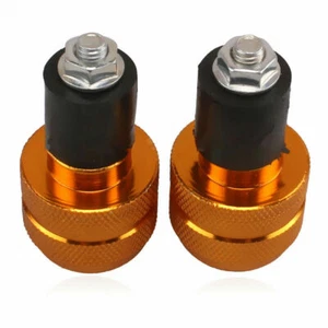 2x Manopole dorate Manubrio Tappo barra di scorrimento Tappo tappo Moto Scooter - Picture 1 of 3