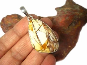 COLGANTE MOUKITE Brecciado Plata de Ley 925 Piedras Preciosas - Caja de Regalo - Imagen 1 de 5