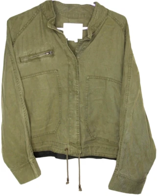 By Anthropologie Women Army Green Military Loose Fit Jacket Size PL Petite Large - Image 1 of 4