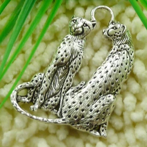 12 Pcs Tibetan Silver Leopard Charms Pendant 65X40MM S1661 DIY Jewelry Making - Picture 1 of 6