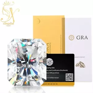 Brilliant Radiant Cut White D Color VVS1 Moissanite Loose Stone GRA Certificated - Picture 1 of 15