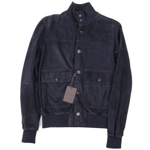 Rifugio Napoli Unlined Soft Nappa Suede Leather Bomber Jacket Slim XL (Eu54) NWT - Picture 1 of 9
