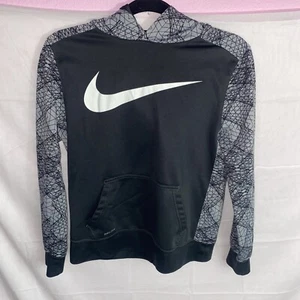 Nike DRI-FIT Sweatshirt Long Sleeve Hoodie Gray Athletic Top Boys Size XL Swoosh - Picture 1 of 4