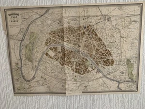 Paris, large antique map. Grande carte ancienne. - Picture 1 of 5