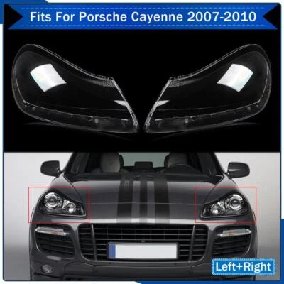 Fits Porsche Cayenne 2007-2010 Headlight Lens Clear Cover Replacement Shell Pair - Imagem 1 de 4