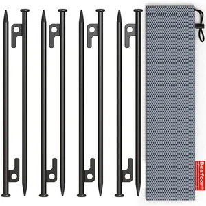 Tent Stakes 12 Inch Heavy Duty Tent Pegs Tarp Pegs Camping Stakes For Outdoor Ca - Picture 1 of 6