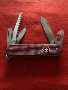 Victorinox Microfarmer Burgundy Alox 84mm Swiss Army Knife Rare Swiss Bianco +B - Picture 1 of 2