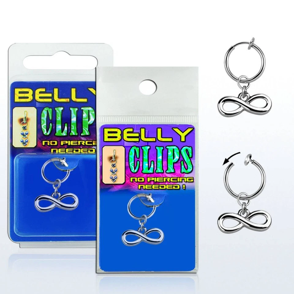 Illusion Test Piercing Ombelico Infinito Endlosschleife Falso Clip Donna Ø 13mm - Immagine 1 di 1