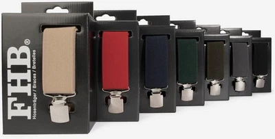 SCHATTA VERSANDHANDELS GMBH FHB Hosenträger 40mm extra stark Arbeitshosenträger Lederkreuz Stahl Clips Robus