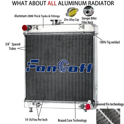 2 Row Radiator For 1976-1985 Mercedes-Benz 230 240D 280E 300D Base 2.4/2.8/3.0L — 第 1/4 张图片