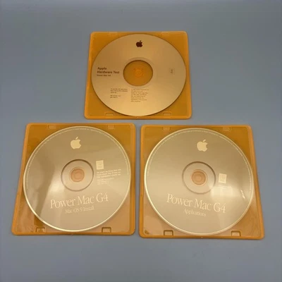 Vintage Apple Power Mac G4 Mac OS 9 Install Applications Hardware Test 3 CD Set - Image 1 of 4