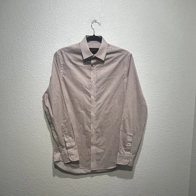 Camisa social masculina Egara 14,5 multicolorida geométrica algodão stretch slim fit formal - Imagem 1 de 4