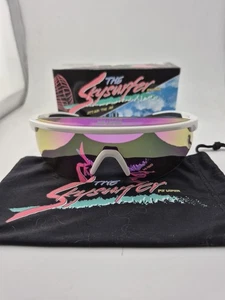 PIT VIPER The Miami Nights POLARISIERTE Skysurfer-Sonnenbrille weiß/rosa verspiegelt NEU - Bild 1 von 3