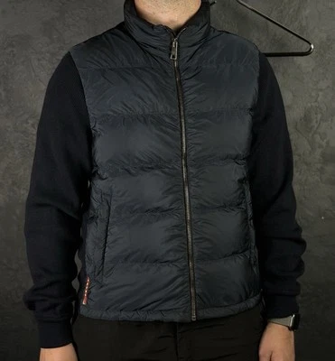 Auth. Prada Red Tab Designer Down Puffer Jacket Wool Nylon Men’s - Image 1 of 4