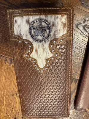Justin Boots Leather & Hide 12 gauge Wallet Cowboy Rancher - Image 1 of 4