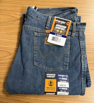 Wrangler FR Jeans Mens 38x30 Blue Flame Resistant Advanced Comfort Workwear HRC2 - Image 1 of 4