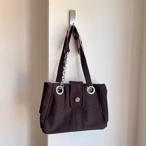Vintage Y2K 90s Handmade Wool Shoulder Bag Hobo Patchwork Polka Dot Boho Hippie - Picture 1 of 10