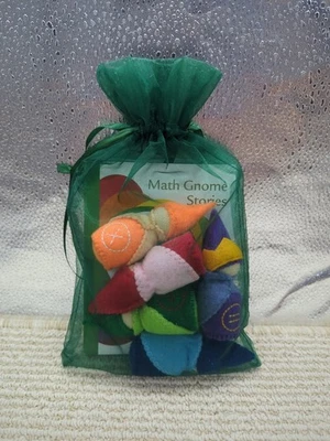 Math Gnome Stories Oak Meadow 100% alpaca wool gnomes handcrafted home school - Image 1 of 3