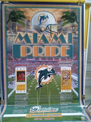 Larry Csonka & Jake Scott MVP SB VII Signed 24 X 36 Miami Dolphins Poster JSA # - Image 1 of 4