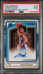 2024 PANINI DONRUSS #258 JARED MCCAIN RATED ROOKIE SIG-CHOICE PSA 9 AUTO (RC) - Picture 1 of 3