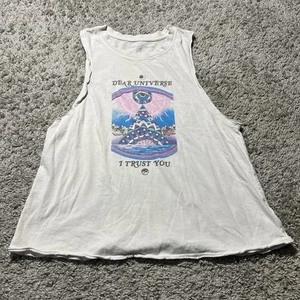 Camiseta sin mangas Spiritual Gangster para mujer mediana blanca hecha en EE. UU. I Trust You - Imagen 1 de 7