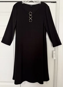 MSK Black 3/4 Sleeve Dress Size L. NWT - Picture 1 of 5