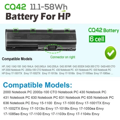Batería para portátil HP MU06 593553-001 593554-001 CQ32 CQ42 CQ43 dm4 g4 g6 g7 Foto 1 de 4