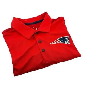 NFL New England Patriots Nike Dri Fit Team Issue Red Polo Golf Shirt Mens FLAW - Picture 1 of 23