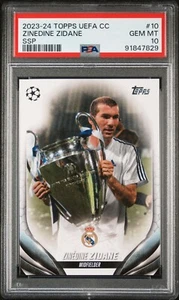 2023-24 Topps UEFA Club Competitions Real Madrid Zinedine Zidane SSP PSA 10 - Picture 1 of 2