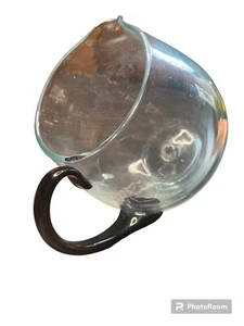 Jarra de vidrio vintage Blenko transparente con mango de amatista púrpura - Imagen 1 de 9