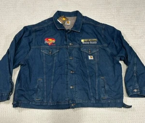Carhartt Mens Sherpa Fleece Lined Denim Jean Jacket Size 4XL - Picture 1 of 8