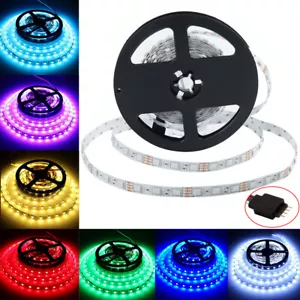 12V 5M Flexible Strip Light 5050 RGB LED SMD Fairy Lights Room TV Party Bar  - Picture 1 of 9