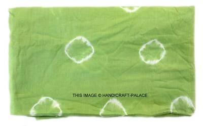 25 YD Green White Hand Block Tie Dye Fabric Beautiful Indian 100% Cotton Fabric - Image 1 of 3
