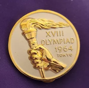RARE VTG NEW 1964 XVIII TOKYO OLYMPIAD OLYMPIC LARGE LAPEL PIN BEAUTIFUL! - Picture 1 of 3
