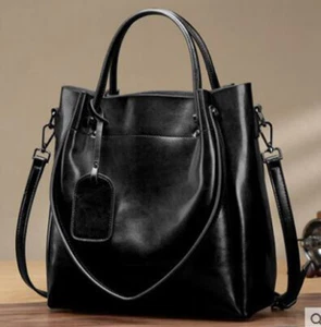 Damen Echtleder Schultertasche Beuteltasche Handtasche Einkaufstasche große Kapazität - Bild 1 von 9