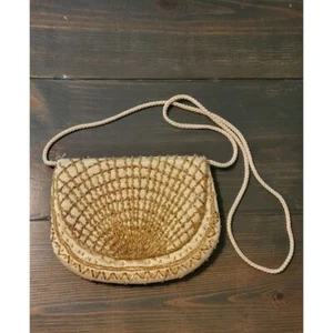 Vintage beaded Gold Crossbody Purse Bag - Picture 1 of 7