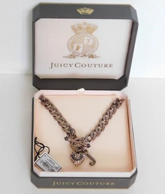 Juicy Couture Pave Rose Gold Starter Charm Necklace YJRU0368   In Original Box - Image 1 of 4